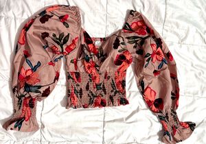 Blush Bloom Puff Sleeve Top