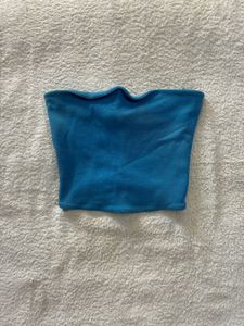 Blue Cropped Tube Top