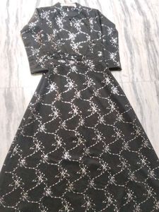 Elegant Black Floral gown dress