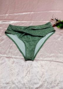 Green Glitter High-Waisted Bikini Bottoms