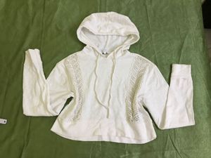 Guess White Hooded Top Fits S/M