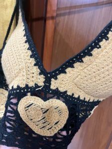 Halter Yellow Crochet Padded Bralette ⭐️