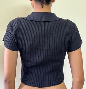 Ribbed Polo Top - Stylish &amp; Trendy