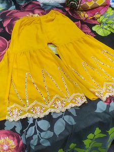 New Chikankari Mirror Work Kurti And Sharara Pant