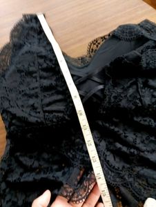 Black Stretchable Lace Tank Top