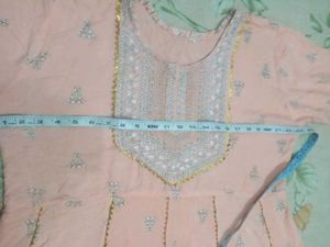 Peach Embroidered Kurti
