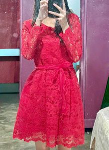 Red Lace Party Dress