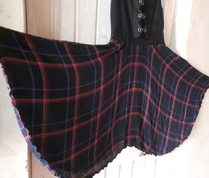 Unique Plaid &amp; Black Dress