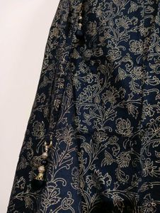 Golden In Black With Red Benarasi Border