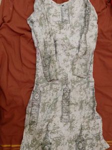 Printed White Kurta