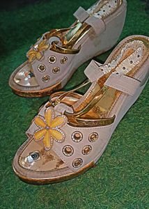 Women's Wedges with Floral Accent