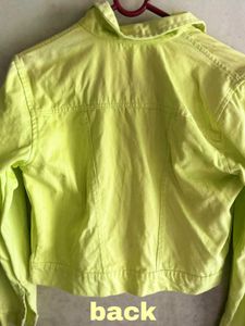 Neon Denim Crop Jacket