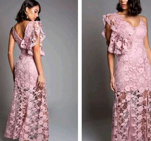 Elegant Lace Maxi Dress International Brand