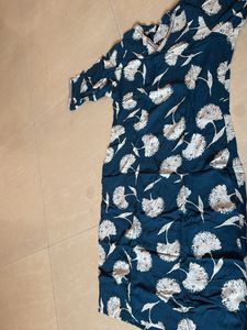 Floral Print Blue Dress