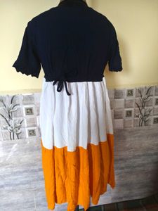 Cute Color Block Dress for Breast feeding Moms