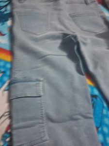 A Grey Color Denim Cargo