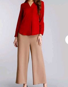 Fablestreet Surplice Neck Red formal shirt