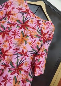 Pink Kurti Multi Floral Print For 42 Bust