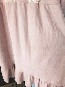 URBANIC Pink Dress with Lace Trim