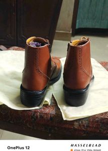 Height Increasing COWBOY Ankle Zipper Brogue Boots