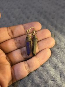 Dark Iridescent Crystal Earrings