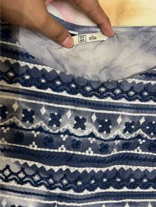 Tie &amp; Dye Flared Top with Embroidered Yoke