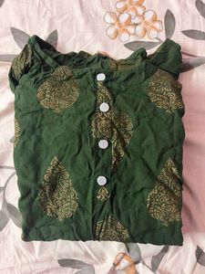 Green Printed Kurta