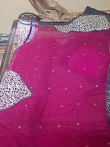 heavy Party Saree With Blouse