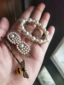 Pearl Hair Clips Set of 3