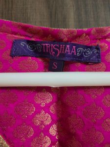 Pink Anarkali Chanderi Cotton Kurta