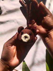 Crochet Bear Ornament , / handmade keychain/ croch