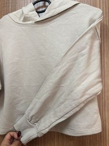 Crop Hoodie With Printed Sleeves