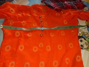 Orange Mirror Kurti