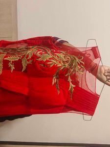Red Embellished Ethnic Gown