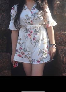 White Floral Playsuit