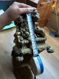 Beautiful antique gold plated cast metal angels la