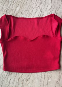 Red Ribbed Top