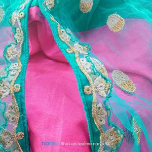 Beautiful Teal &amp; Pink Dupatta