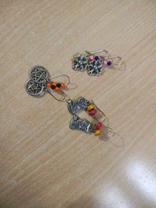 Unique Oxidised Silver Earrings