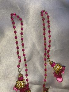 Pink &amp; Gold Beaded Earring Charms