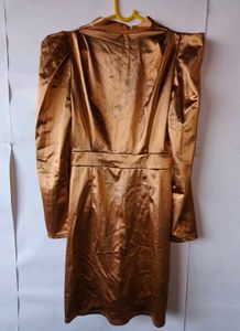 Gorgeous Golden Ruched ful sleeve bodycon dress 💫