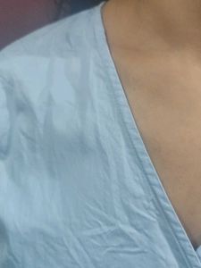 Blue Wrap Midi Dress
