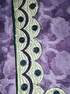 Purple Floral Fabric Saree