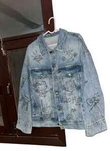 Custom Hello Kitty Graffiti Denim Jacket