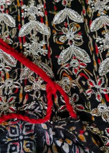 Festive Ethnic Black Red Dress/Gown