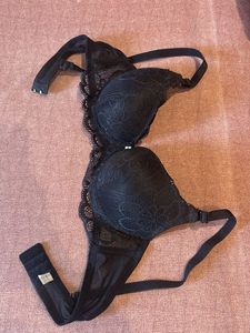 Black Lace Padded Bra