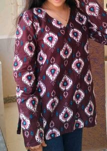 Patterned V-Neck Tunic