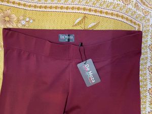 Burgundy Embellished Leggings