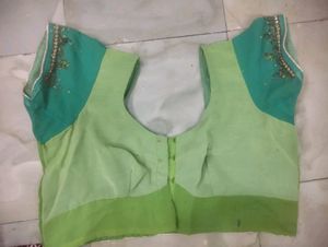 Green Ombre Beaded Saree