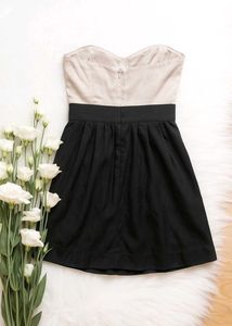 Chic Black &amp; Cream Cocktail Dress